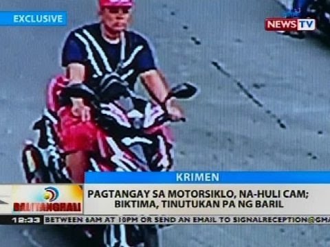 Pagtangay sa motorsiklo, na-huli cam; biktima, tinutukan pa ng baril