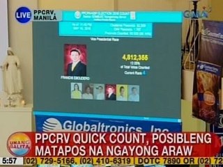 UB: PPCRV quick count, posibleng matapos na ngayong Martes
