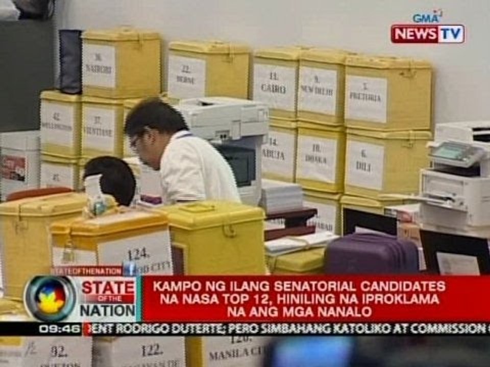 SONA: Kampo ng ilang senatorial candidates na nasa top 12, hiniling na iproklama na ang mga nanalo