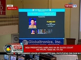 SONA: Mga presintong nabilang na sa quick count ng PPCRV, nasa 96.14% na