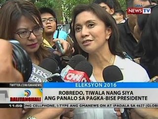 BT: Robredo, tiwala nang siya ang panalo sa pagka-bise presidente