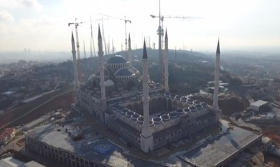 Çamlıca Camii'nde son durum havadan görüntülendi