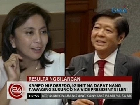 24 Oras: Kampo ni Robredo, igiinit na dapat nang tawaging susunod na vice president si Leni