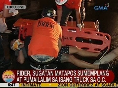 UB: Rider, sugatan matapos sumemplang at pumailalim sa isang truck sa QC