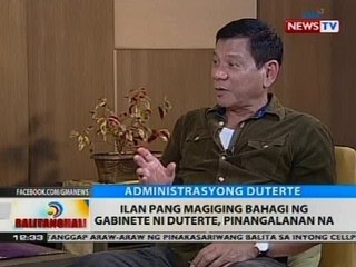 Ilan pang magiging bahagi ng gabinete ni Duterte, pinangalanan nya