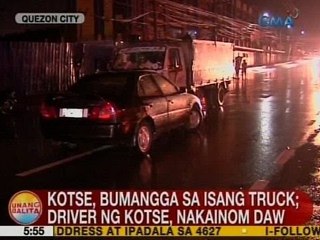 UB: Kotse, bumangga sa isang truck sa QC