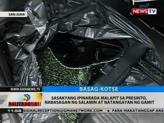 BT: Sasakyang ipinarada malapit sa presinto, nabasagan ng salamin at natangayan ng gamit