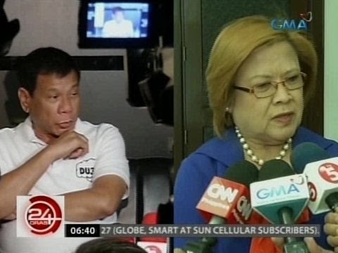24 Oras: De Lima, itinangging may sinabing personal laban kay Duterte