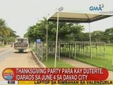 UB: Thanksgiving party para kay Duterte, idaraos sa June 4 sa Davao City