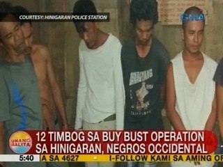 UB: 12 timbog sa buy bust operation sa Hinigaran, Negros Occidental