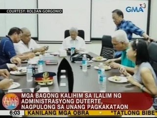UB: Mga bagong kalihim sa ilalim ng Administrasyong Duterte, nagpulong sa unang pagkakataon