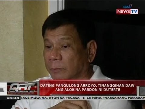 QRT: Dating Pangulong Arroyo, tinanggihan daw ang alok na pardon ni Duterte