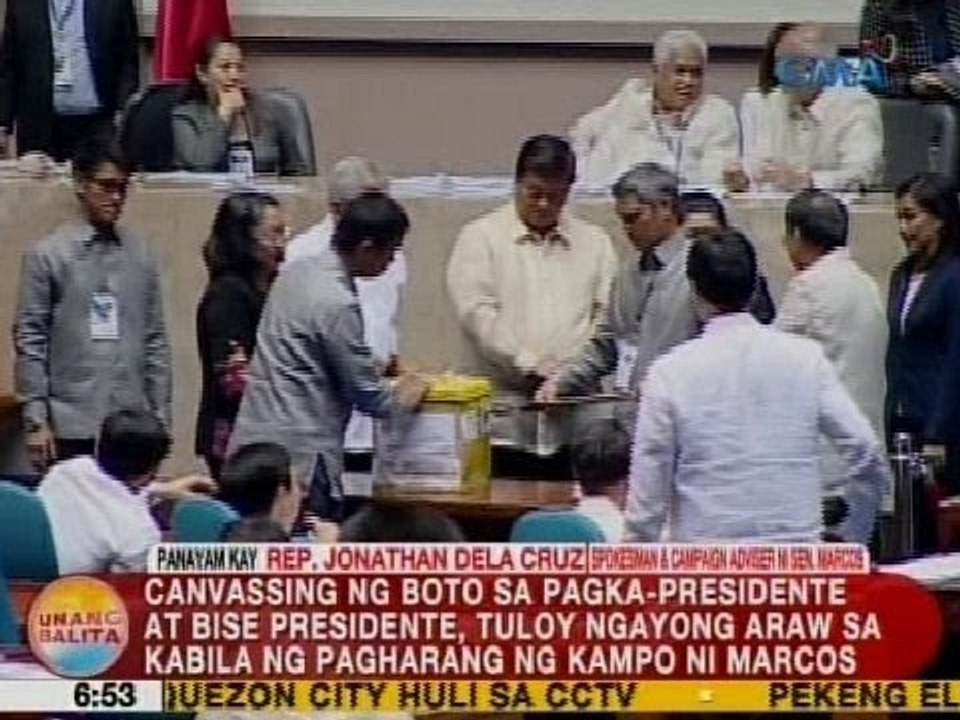 UB: Canvassing ng boto sa pagka-presidente at VP, tuloy sa kabila ng pagharang ng kampo ni BBM