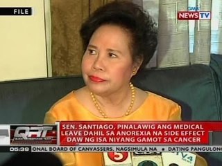 QRT: Sen. Santiago, pinalawig ang medical leave dahil sa anorexia