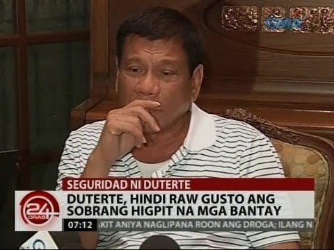 24 Oras: Duterte, hindi raw gusto ang sobrang higpit na mga bantay