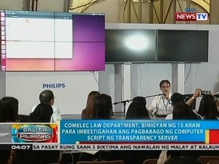 Comelec law department, binigyan ng 15 araw para imbestigahan ang pagbabago ng computer script