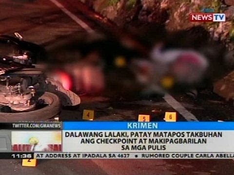 Dalawang lalaki, patay matapos takbuhan ang checkpoint at makipagbarilan sa mga pulis