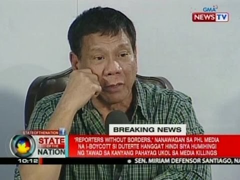 SONA: Reporters Without Borders, nanawagan sa PHL media na i-boycott si Duterte