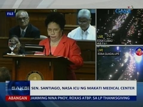 Saksi: Sen. Santiago, nasa ICU ng Makati Medical Center