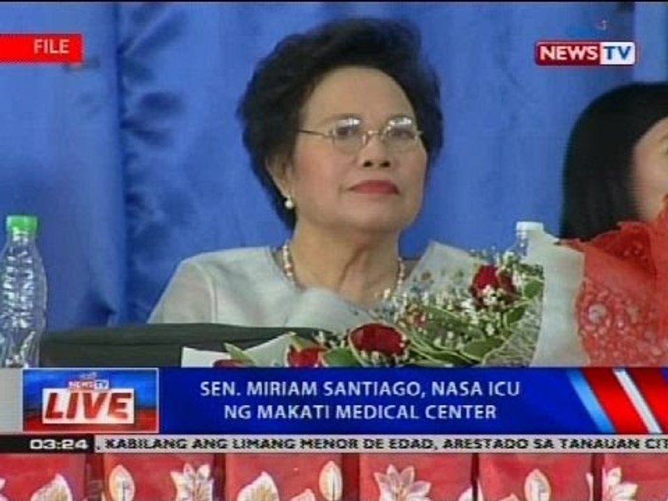 NTVL: Sen. Miriam Santiago, nasa ICU ng Makati Medical Center