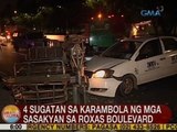 UB: 4 sugatan sa karambola ng mga sasakyan sa Roxas Blvd.