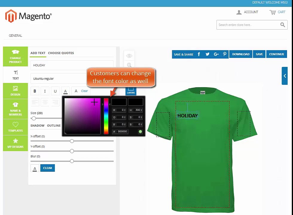 Advance Product Designer Magento Extension - Frontend by Biztech