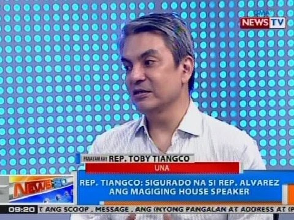 NTG: Rep. Tiangco: Sigurado na si Rep. Alvarez ang magiging house speaker