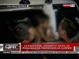 QRT: 25 kabataan, dinampot dahil sa paglabag sa ordinansa sa curfew