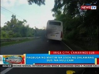 BP: Pagbuga ng maitim na usok ng dalawang bus, na-huli cam