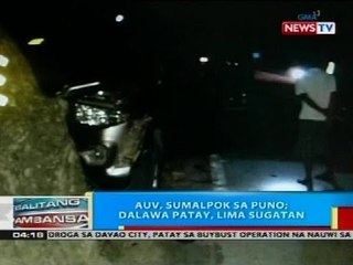 Descargar video: BP: AUV, sumalpok sa puno; dalawa patay, lima sugatan