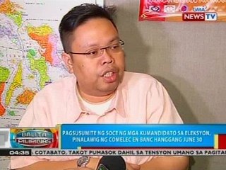 Pagsusumite ng SOCE ng mga kumandidato sa eleksyon, pinalawig ng Comelec en banc hanggang June 30