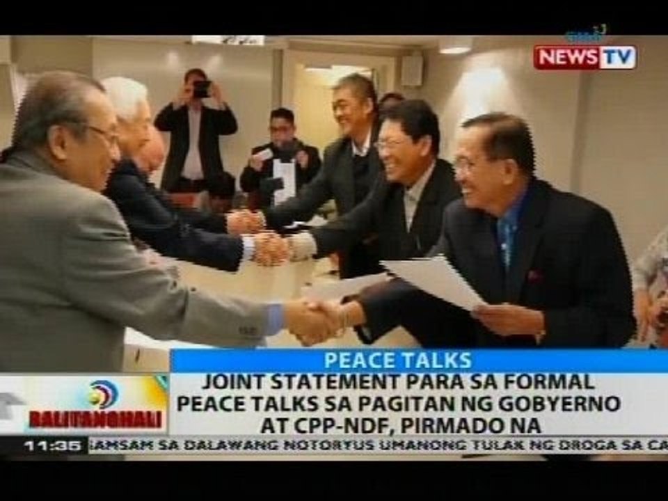 BT: Joint statement para sa formal peace talks sa pagitan ng gobyerno at CPP-NDF, pirmado na