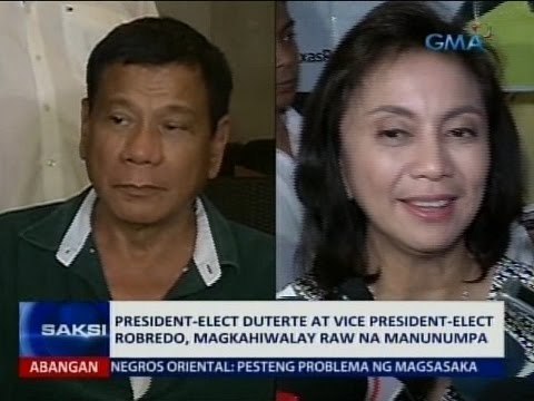 Saksi: President-elect Duterte at Vice President-elect Robredo, magkahiwalay raw na manunumpa