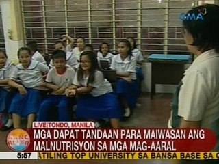UB: Mga dapat tandaan para maiwasan ang malnutrisyon sa mga mag-aaral