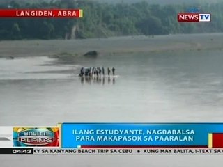 BP: Ilang estudyante sa Langiden, Abra, nagbabalsa para makapasok sa paaralan
