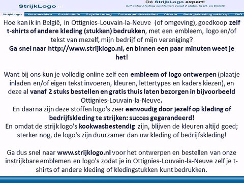 Zelf kleding bedrukken Ottignies-Louvain-la-Neuve