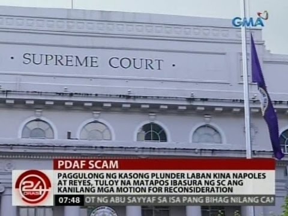 24 Oras: Paggulong ng kasong Plunder laban kina Napoles at Reyes, tuloy na