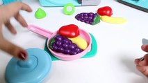 Toy Cutting Fruits & Vegetables Velcro Cooking Playset FROZEN Kitchen Toy Food Videos-iwBn