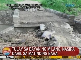 UB: Tulay sa bayan ng M'lang, Cotabato, nasira dahil sa matinding baha