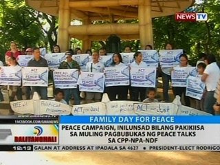 BT: Peace campaign, inilunsad bilang pakikiisa sa muling pagbubukas ng peace talks sa CPP-NPA-NDF
