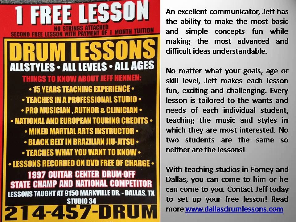 DALLAS AREA DRUM LESSONS WITH JEFF HENNEN