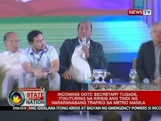 Incoming DOTC Sec. Tugade, itinuturing na krisis ang tindi ng nararanasang trapiko sa Metro Manila