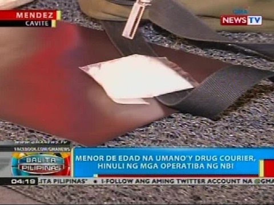 Menor de edad na umano'y drug courier, hinuli ng mga operatiba ng NBI