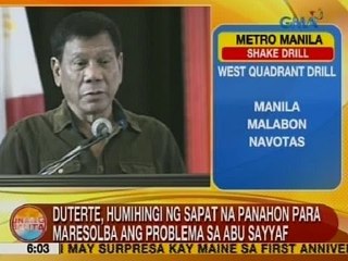 UB: Duterte, humihingi ng sapat na panahon para maresolba ang problema sa Abu Sayyaf