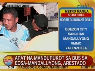 UB: 4 na madurukot sa bus sa EDSA-Mandaluyong, arestado