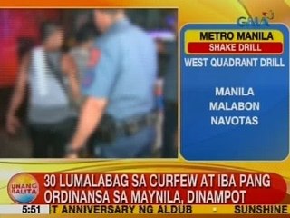 UB: 30 lumalabag sa curfew at iba pang ordinansa sa Maynila, dinampot