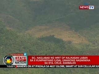 SC, naglabas ng Writ of Kalikasan laban sa 5 kumpanyang iligal umanong nagmimina sa Zambales