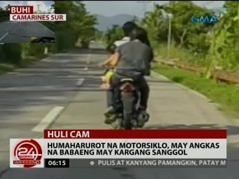 24 Oras: Humaharurot na motorsiklo, may angkas na babaeng may kargang sanggol