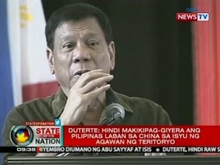 Duterte: Hindi makikipag-giyera ang Pilipinas laban sa China sa isyu ng agawan ng teritoryo