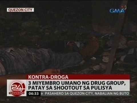 24 Oras: 3 miyembro umano ng drug group, patay sa shootout sa pulisya